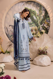 Safwa Ivory Embroidered Lawn Unstitched 3Piece Suit - IVO09