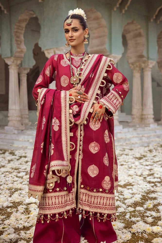 Gul Ahmed Premium Embroidered Jacquard Unstitched 3Pc Suit JD-32026