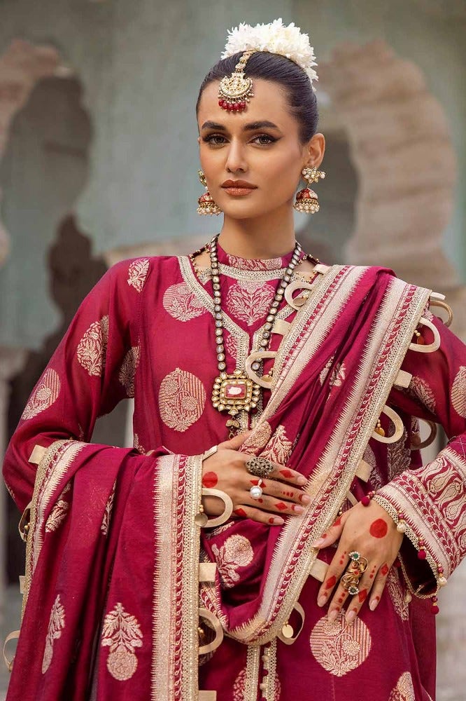 Gul Ahmed Premium Embroidered Jacquard Unstitched 3Pc Suit JD-32026
