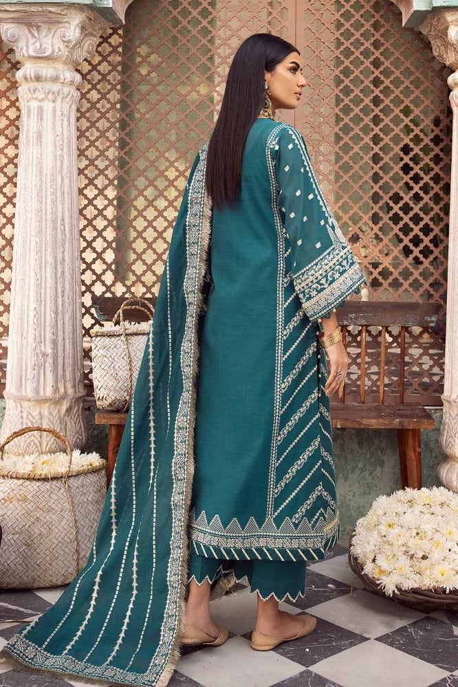 Gul Ahmed Premium Embroidered Jacquard Unstitched 3Pc Suit JD-32027