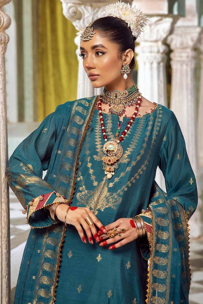 Gul Ahmed Premium Embroidered Jacquard Unstitched 3Pc Suit JD-32032