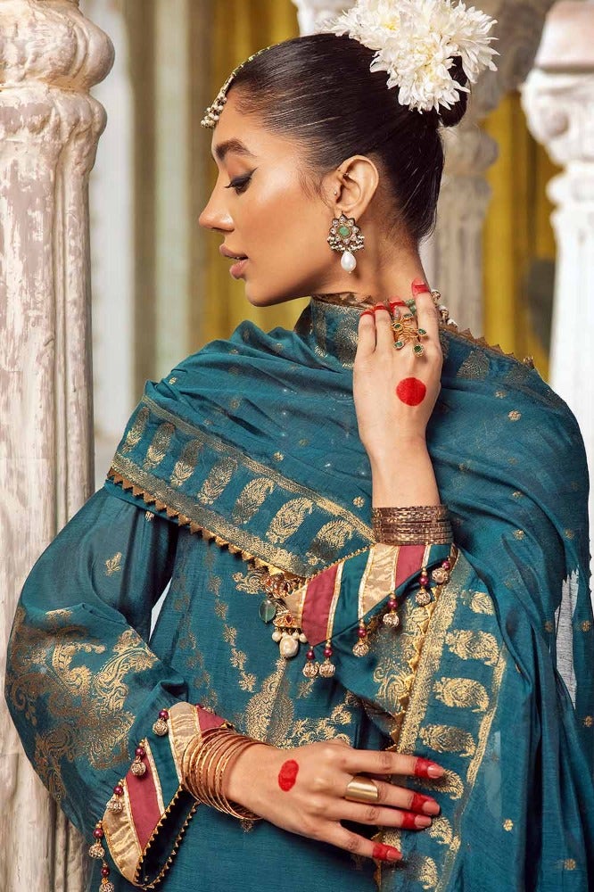 Gul Ahmed Premium Embroidered Jacquard Unstitched 3Pc Suit JD-32032