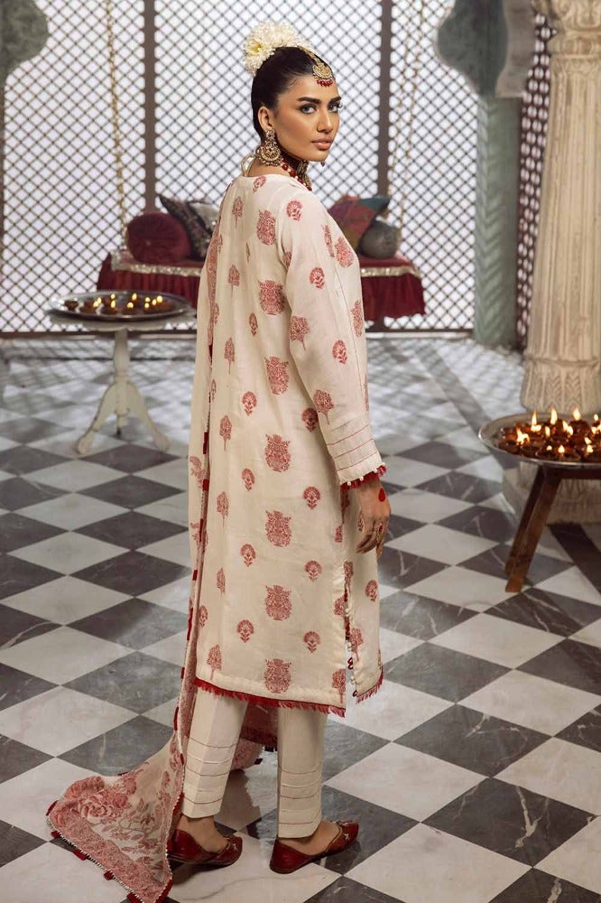 Gul Ahmed Premium Embroidered Jacquard Unstitched 3Pc Suit JD-42003