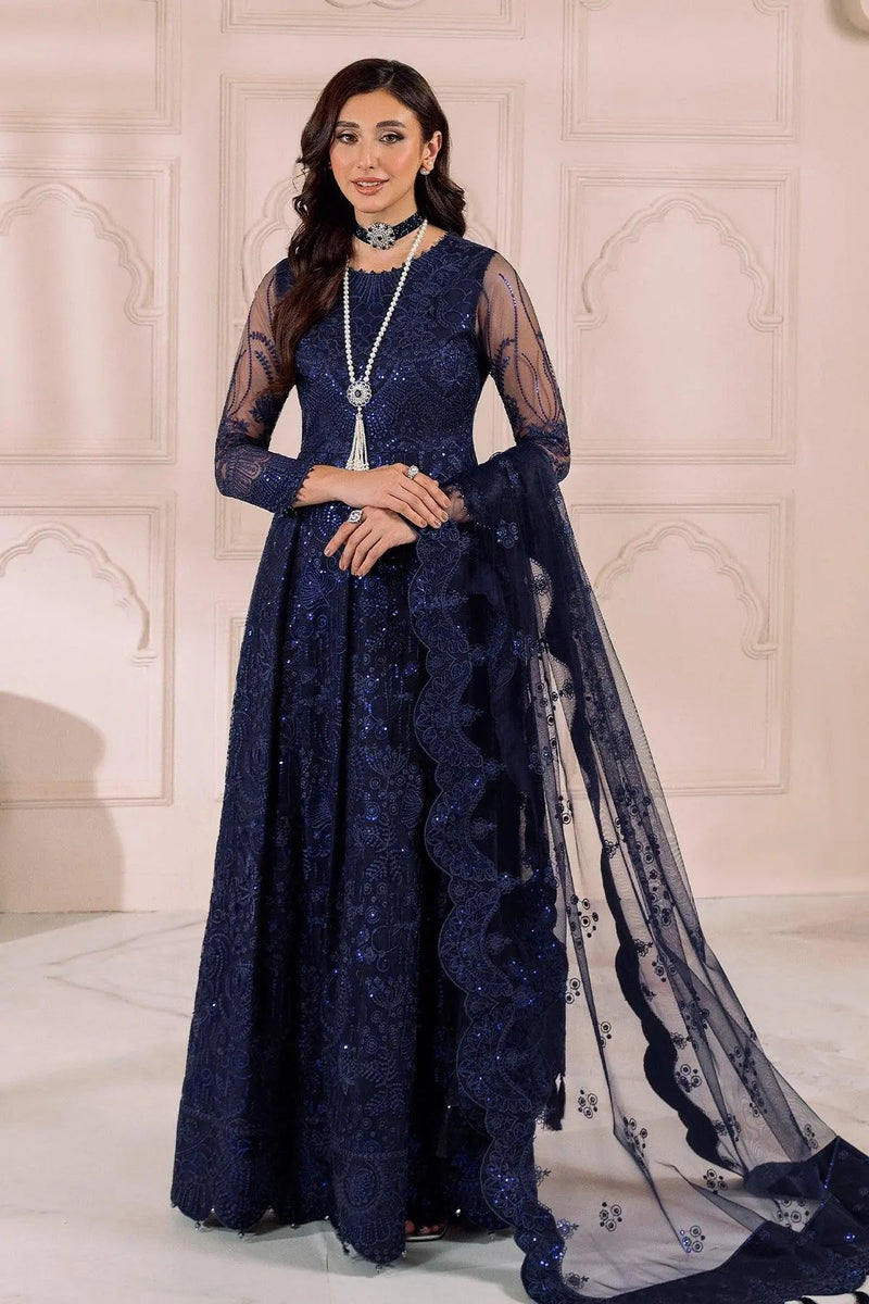 AF-DUA-3001-Khirad Blue Embroidered Chiffon