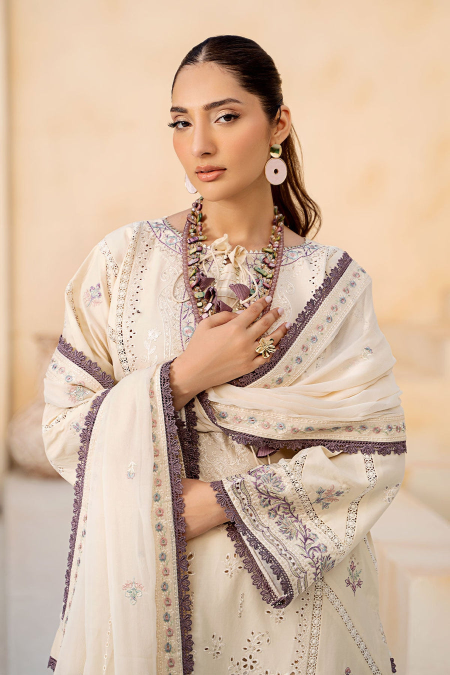 Lenora by Safwa Premium Embroidered Unstitched 3Pc Suit LEN-08