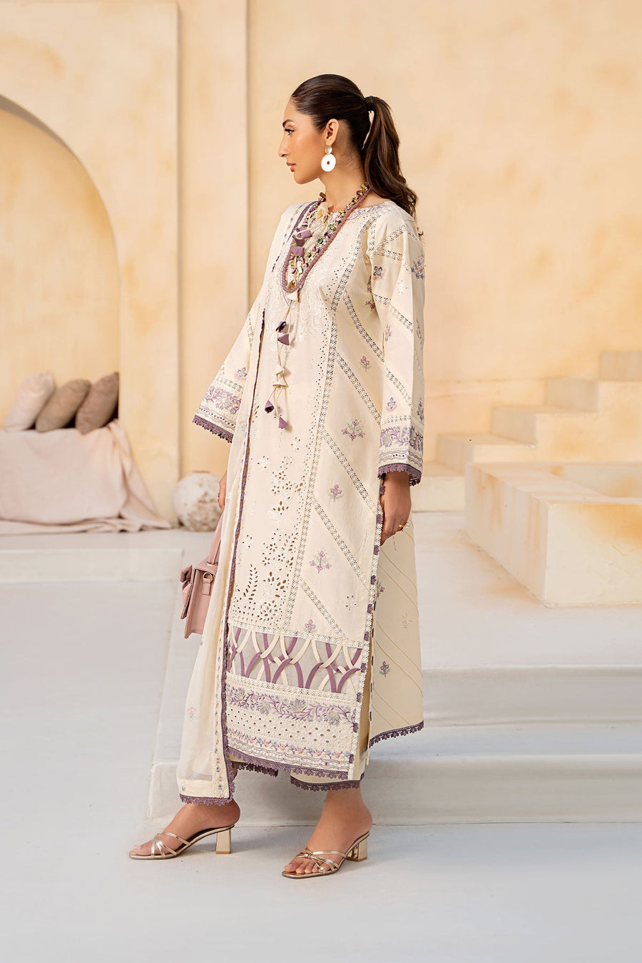Lenora by Safwa Premium Embroidered Unstitched 3Pc Suit LEN-08
