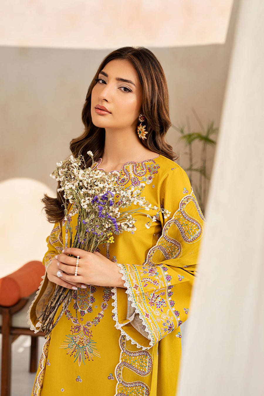 Lenora by Safwa Premium Embroidered Unstitched 3Pc Suit LEN-10