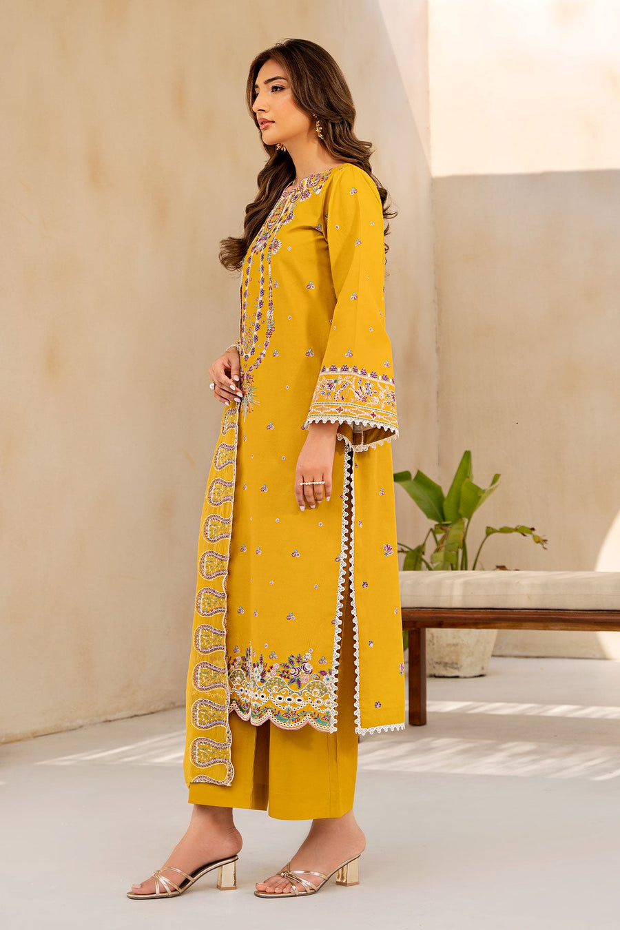 Lenora by Safwa Premium Embroidered Unstitched 3Pc Suit LEN-10