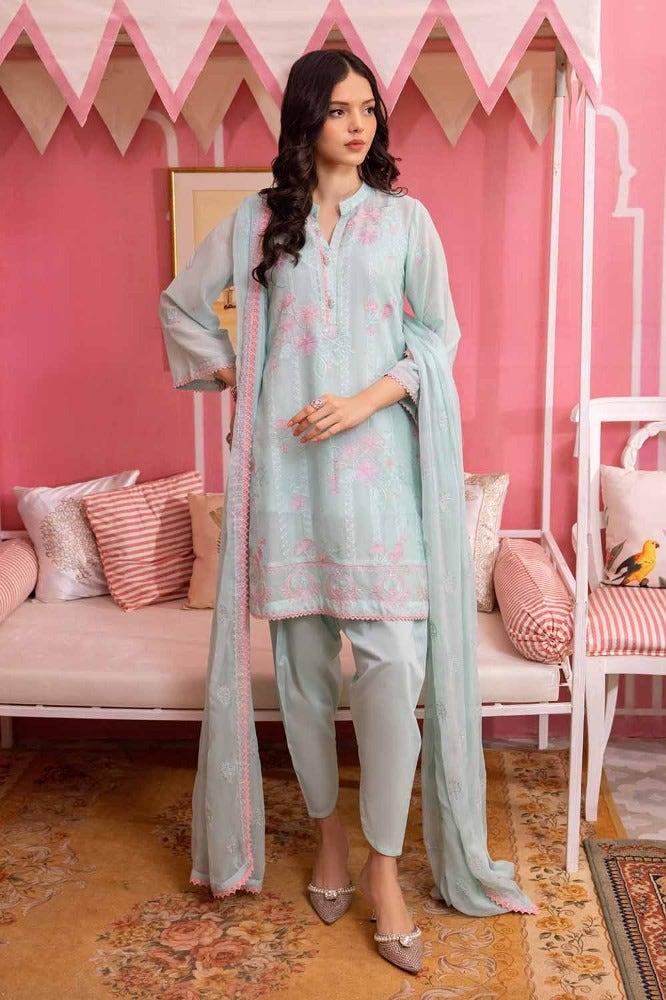 Gul Ahmed Premium Embroidered Swiss Voile Unstitched 3Pc Suit LSV-42001