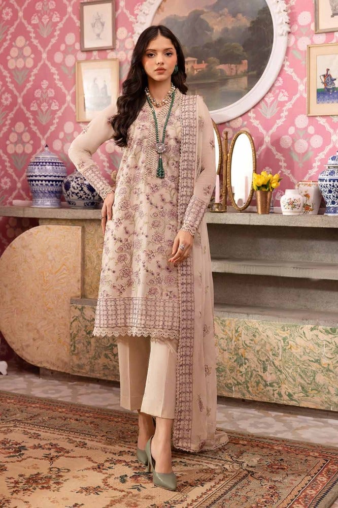 Gul Ahmed Premium Embroidered Swiss Voile Unstitched 3Pc Suit LSV-42005