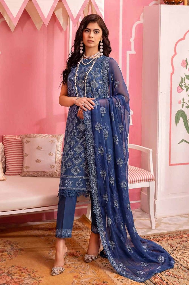 Gul Ahmed Premium Embroidered Swiss Voile Unstitched 3Pc Suit LSV-42006
