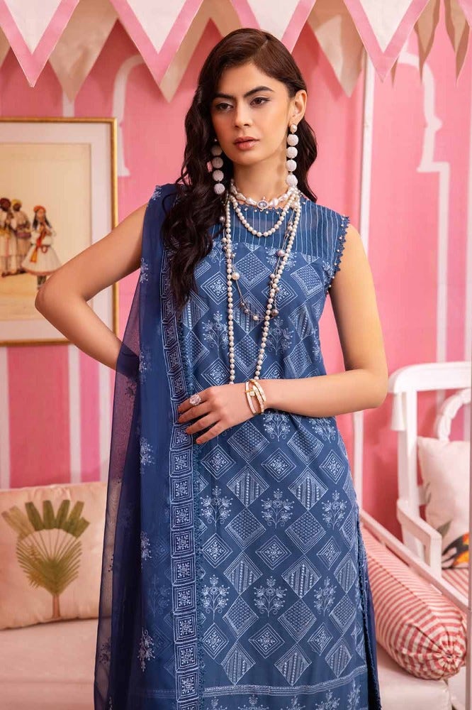 Gul Ahmed Premium Embroidered Swiss Voile Unstitched 3Pc Suit LSV-42006