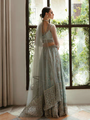 Ayzel by Afrozeh Panache Unstitched Net 3Pc Suit AZ-V5-09 MARINA