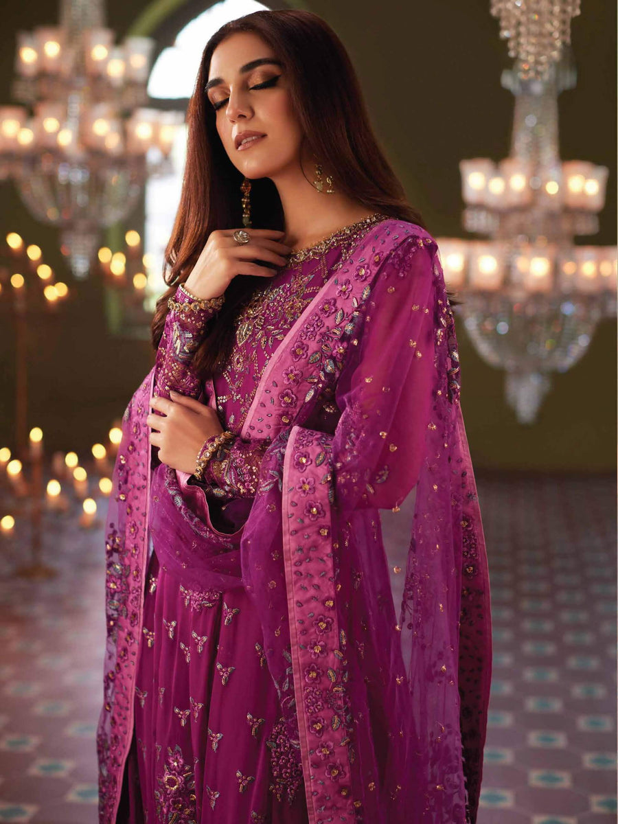 MUSHQ Izhar Unstitched Luxury Chiffon 3 Piece Suit MCH-05 SHEHRZAAD