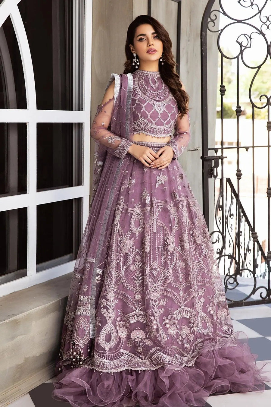 Alizeh Fashion Mahyar Embroidered Festive Chiffon 3PCS Suit D-12 Mehrabi