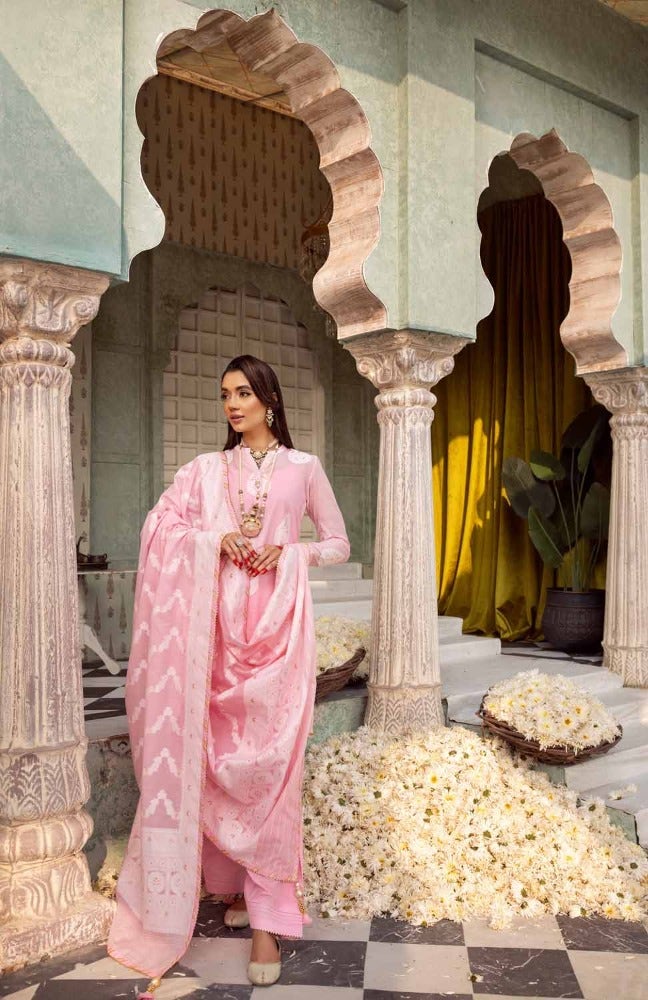 Gul Ahmed Premium Embroidered Jacquard Unstitched 3Pc Suit MJ-42001