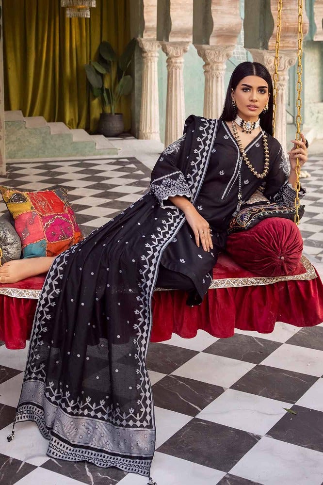Gul Ahmed Premium Embroidered Jacquard Unstitched 3Pc Suit MJ-42002