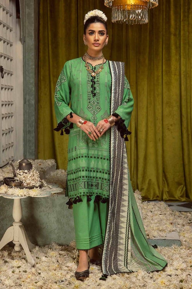 Gul Ahmed Premium Embroidered Jacquard Unstitched 3Pc Suit MJ-42004