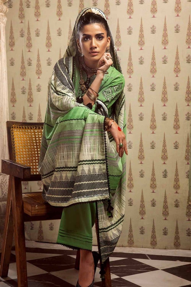 Gul Ahmed Premium Embroidered Jacquard Unstitched 3Pc Suit MJ-42004