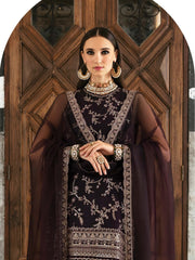 Ayzel by Afrozeh Panache Unstitched Organza 3Pc Suit AZ-V5-06 MOCHA