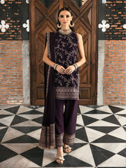 Ayzel by Afrozeh Panache Unstitched Organza 3Pc Suit AZ-V5-06 MOCHA