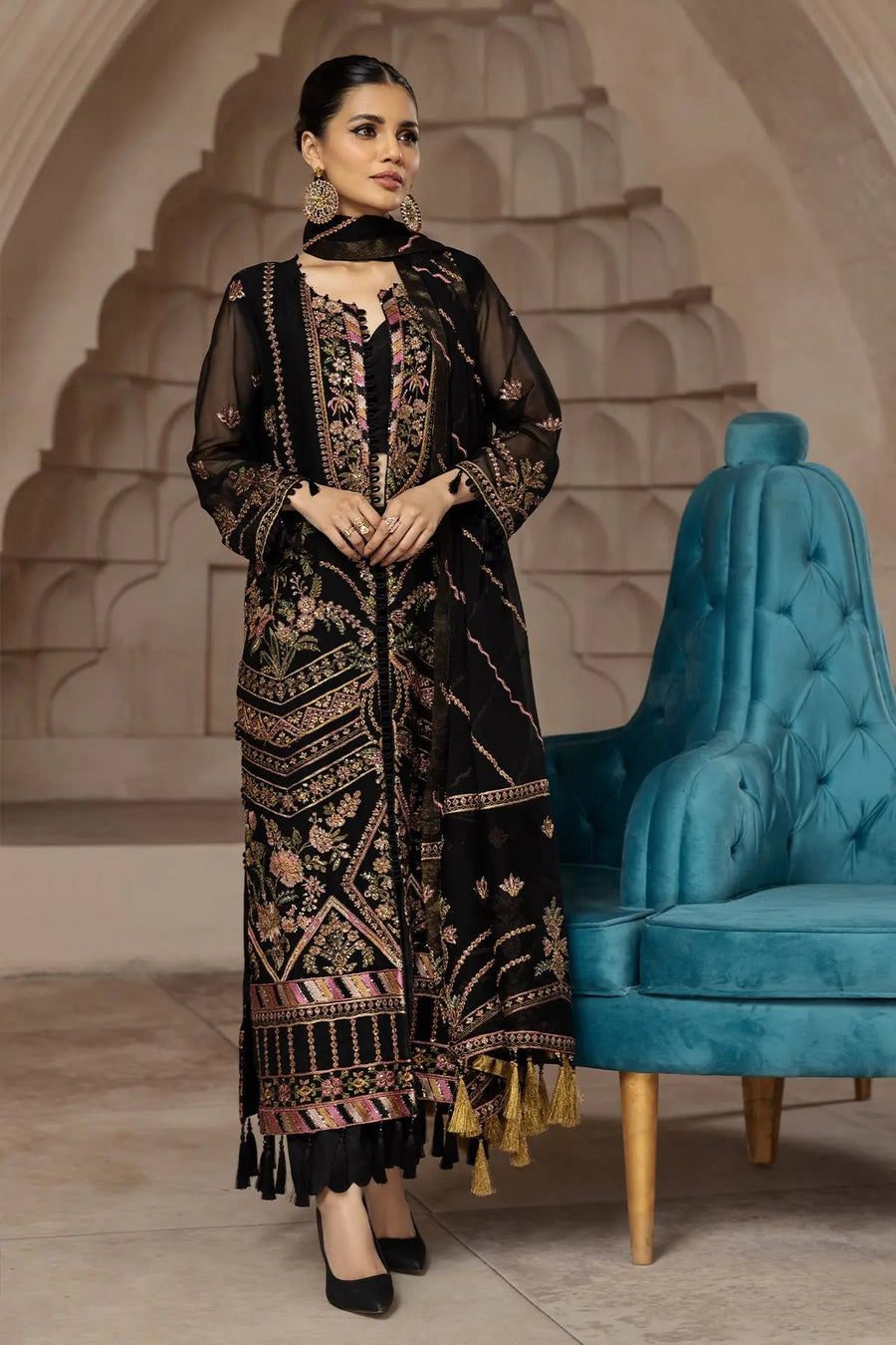 Alizeh Fashion Muhtesem Festive Eid Unstitched 3Pc Suit D-09 Muberra