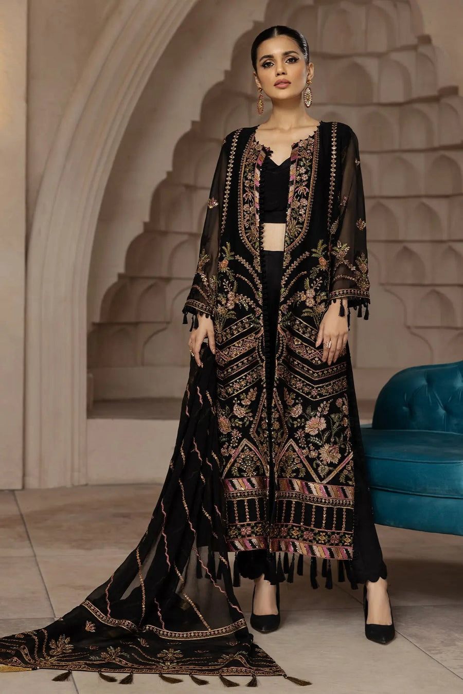 Alizeh Fashion Muhtesem Festive Eid Unstitched 3Pc Suit D-09 Muberra