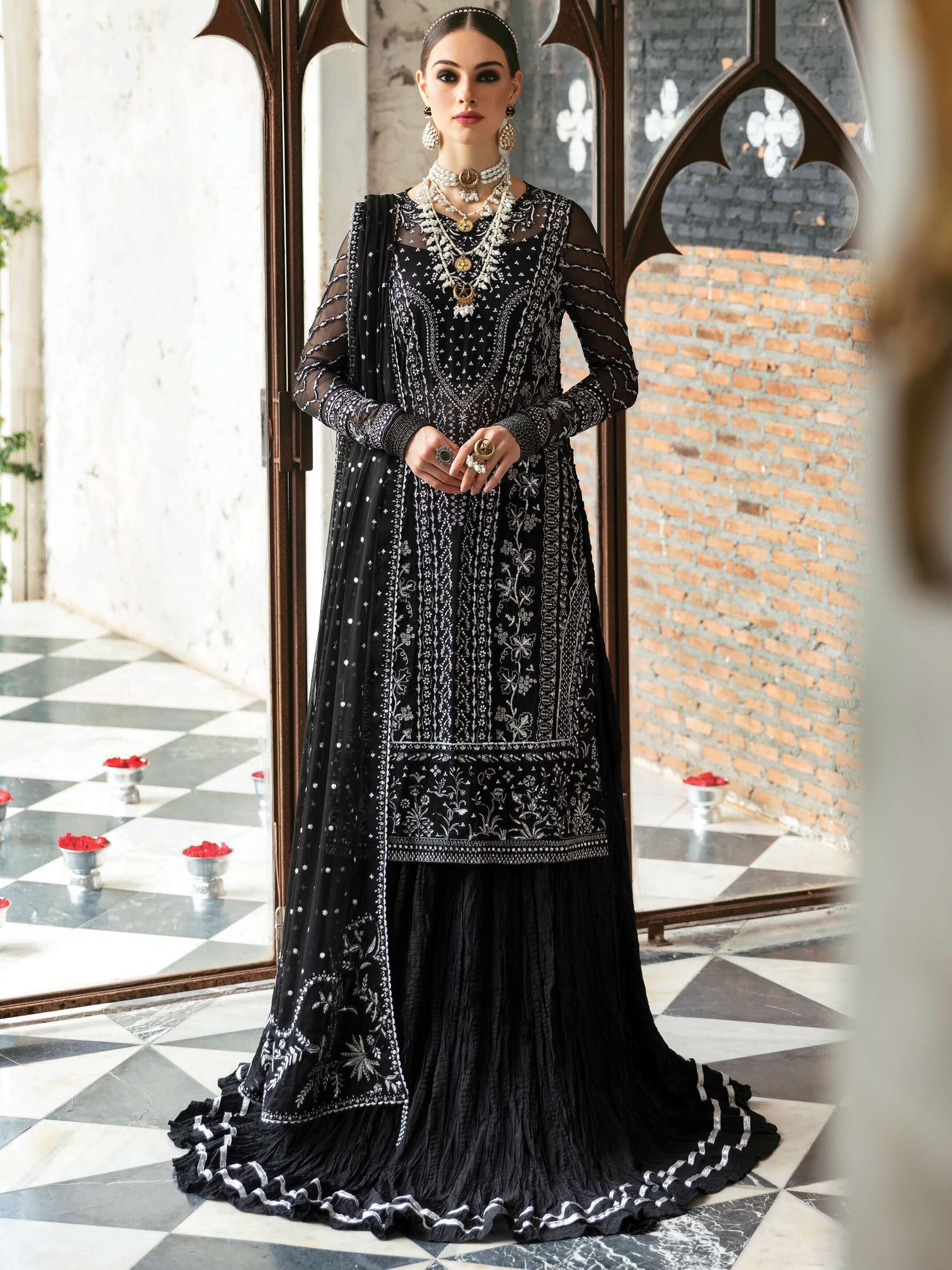 Ayzel by Afrozeh Panache Unstitched Chiffon 3Pc Suit AZ-V5-01 MYSTIC N