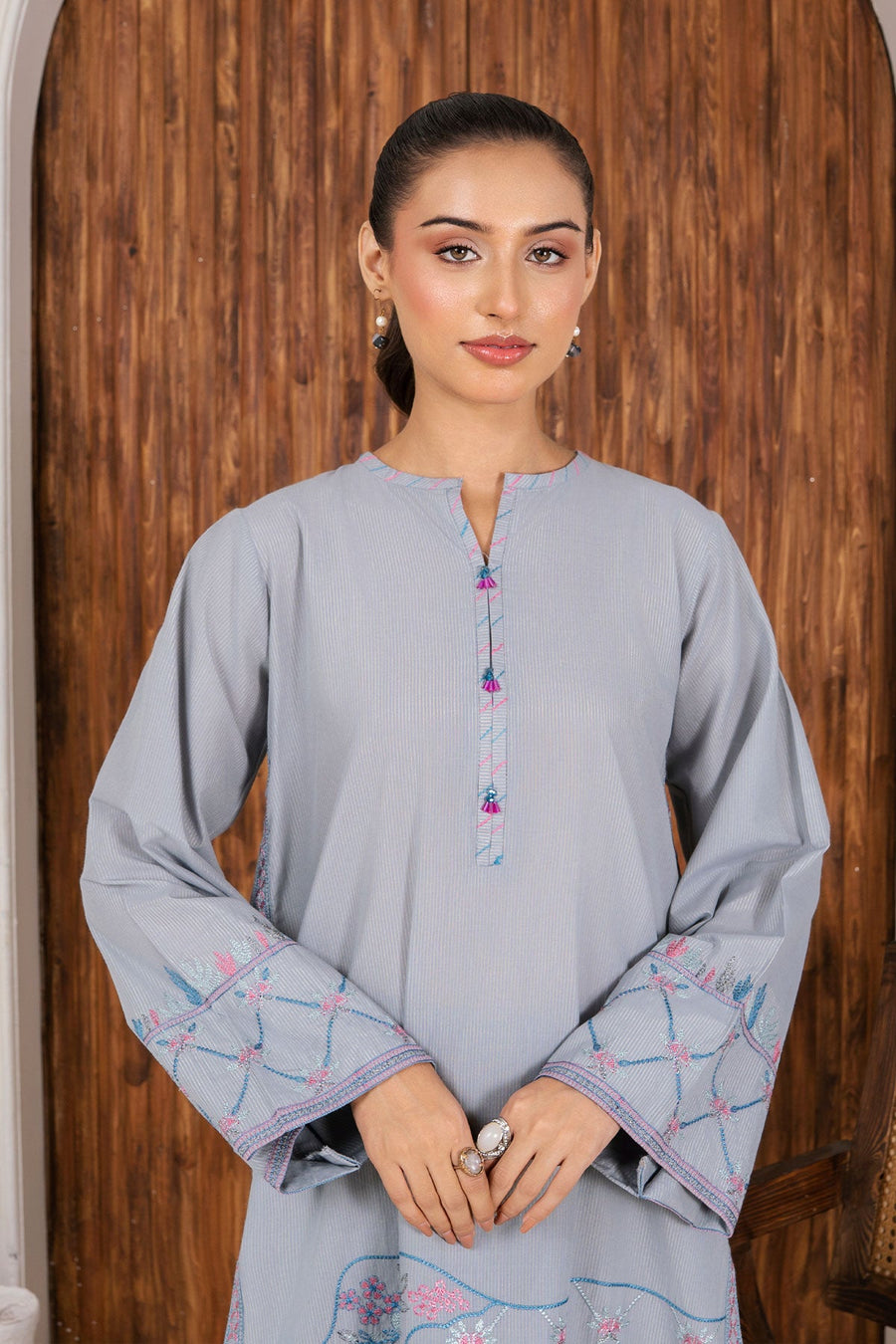 Safwa Embroidered Formal 2PC Ready to Wear Suit - P000934