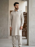 Majestic by Fabrieco Men's Unstitched Blended Suit - Pale Yellow