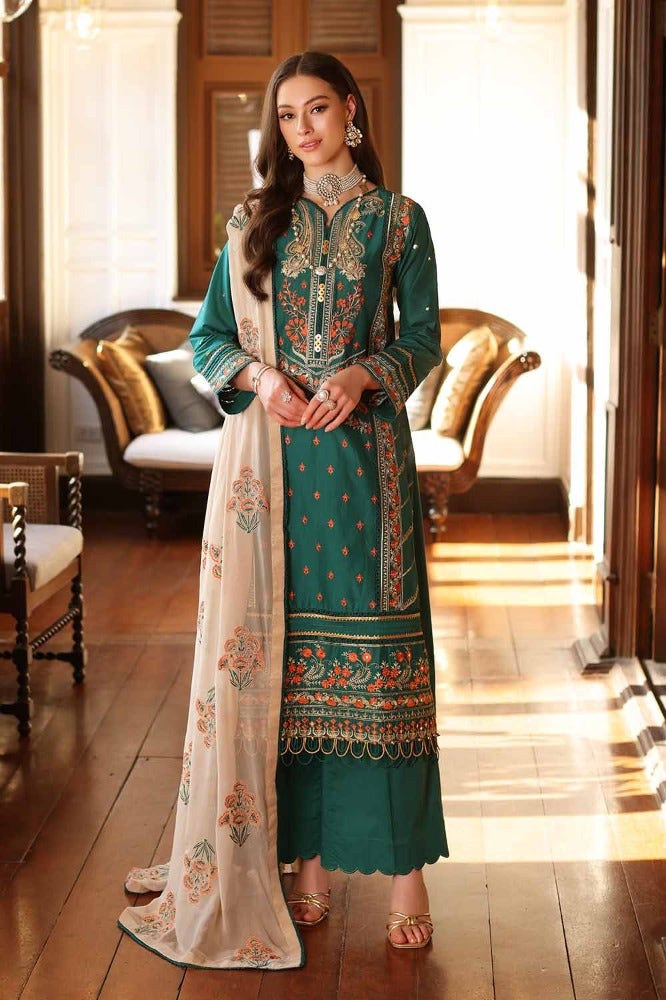 Gul Ahmed Premium Embroidered Lawn Unstitched 3Pc Suit PM-42009