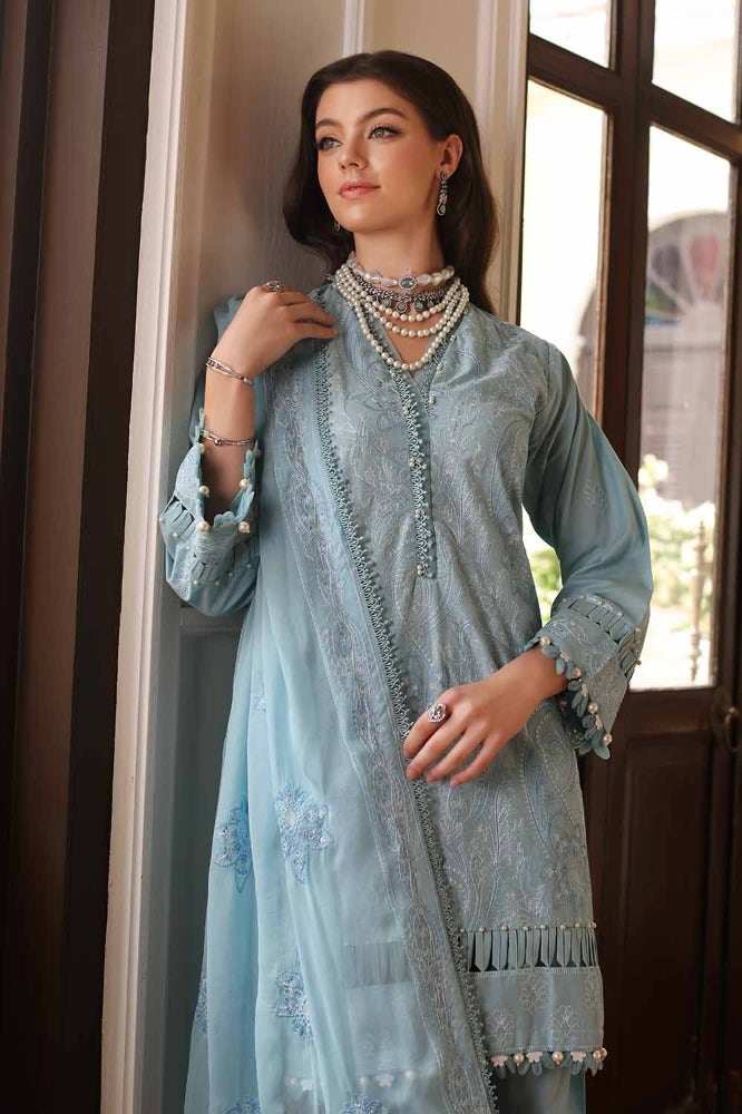Gul Ahmed Premium Embroidered Lawn Unstitched 3Pc Suit PM-42013