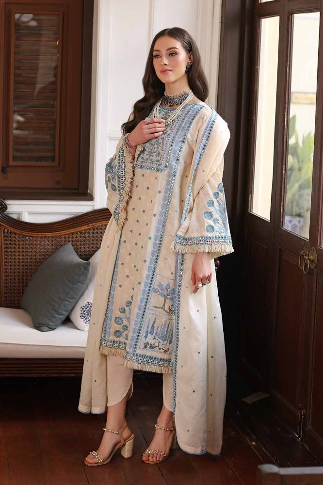 Gul Ahmed Premium Embroidered Lawn Unstitched 3Pc Suit PM-42030