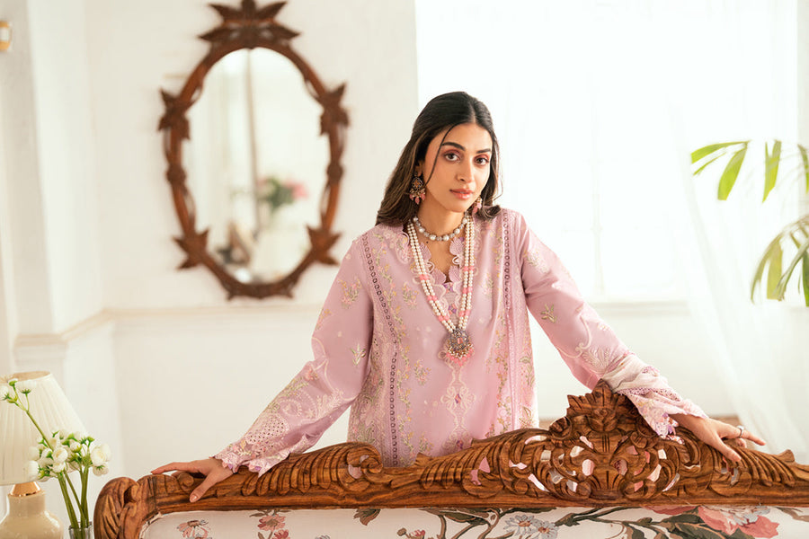 Qalamkar Luxury Lawn Unstitched Embroidered 3Pc Suit SB-06 Komal