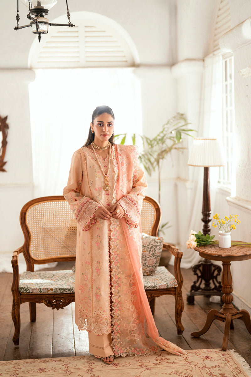 Qalamkar Luxury Lawn Unstitched Embroidered 3Pc Suit SB-07 Zoya
