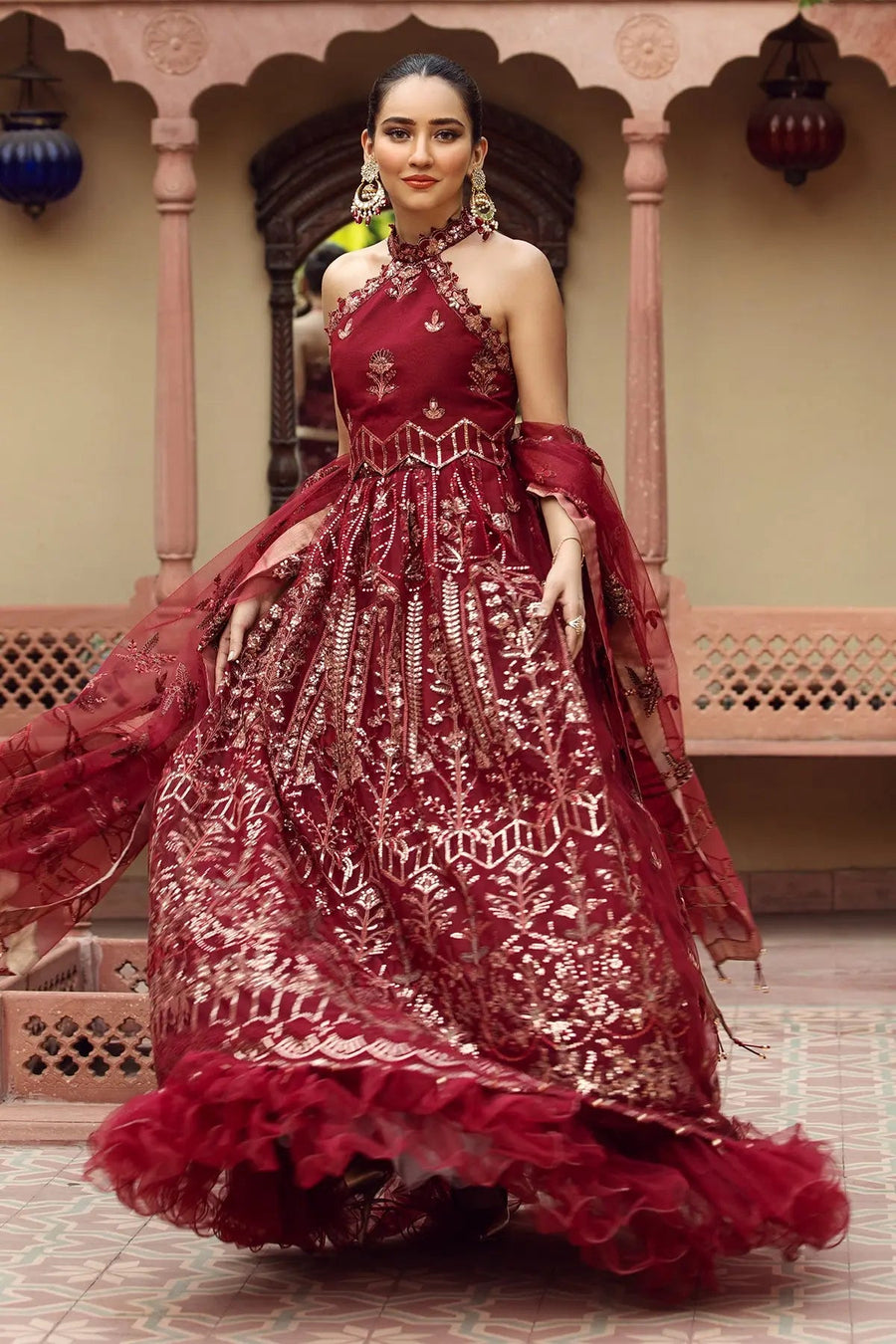 Alizeh Fashion Shahtaj Formal Wedding Embroidered 3PC Suit D-03 Rungrez