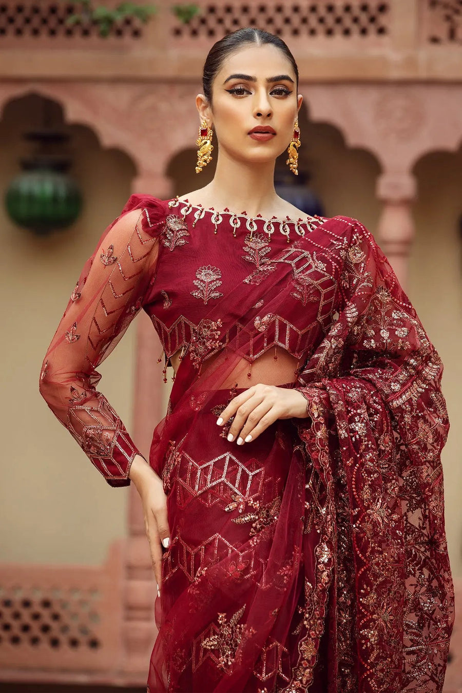 Alizeh Fashion Shahtaj Formal Wedding Embroidered 3PC Suit D-03 Rungrez