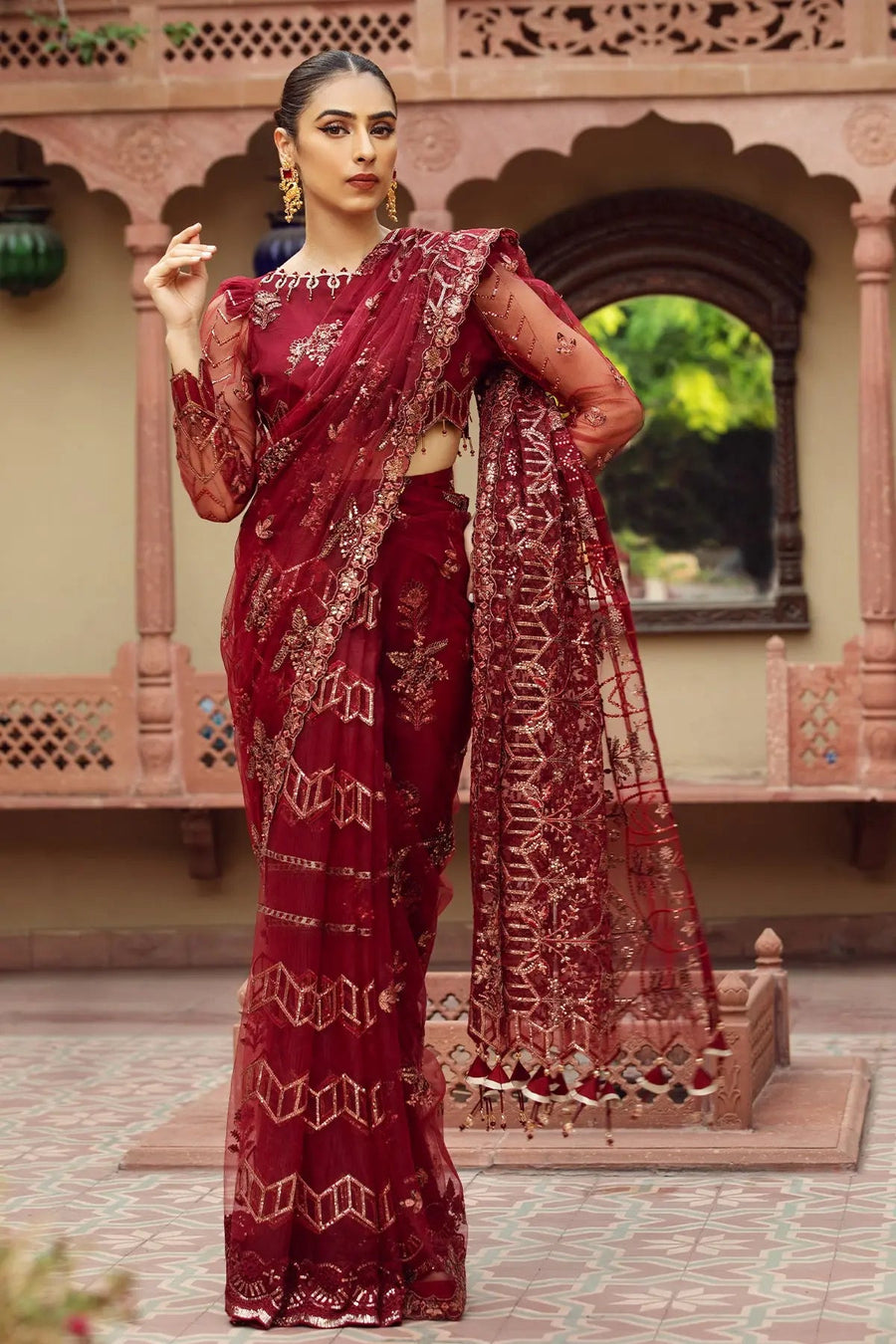 Alizeh Fashion Shahtaj Formal Wedding Embroidered 3PC Suit D-03 Rungrez