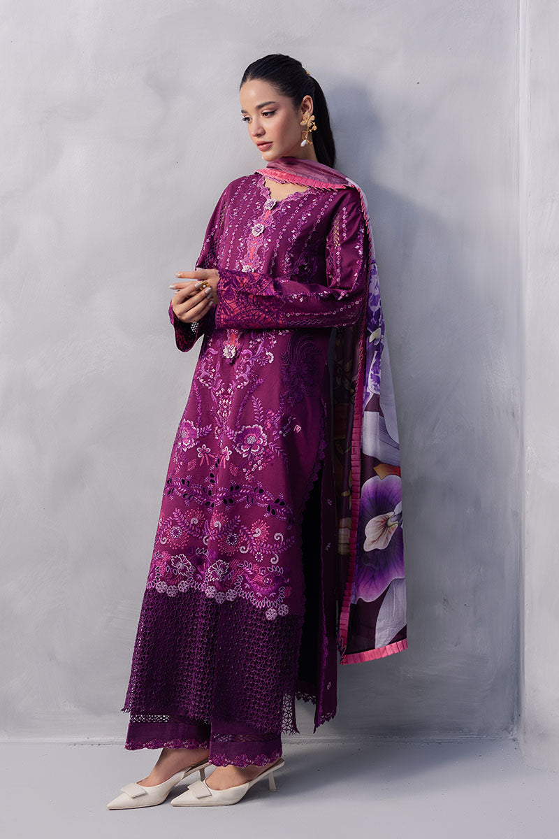 Mushq Manaram Embroidered Lawn Unstitched 3Pc Suit - Eternal Beat
