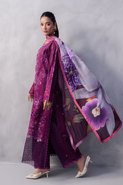 Mushq Manaram Embroidered Lawn Unstitched 3Pc Suit - Eternal Beat