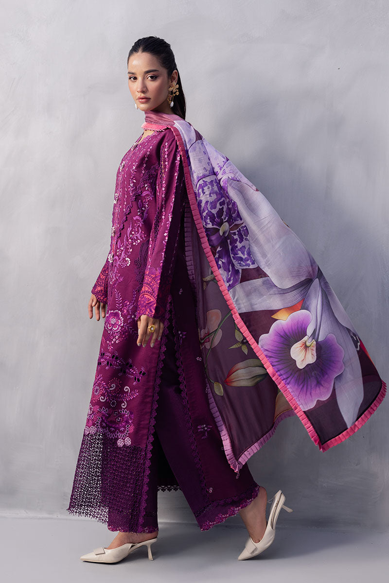 Mushq Manaram Embroidered Lawn Unstitched 3Pc Suit - Eternal Beat