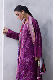 Mushq Manaram Embroidered Lawn Unstitched 3Pc Suit - Eternal Beat