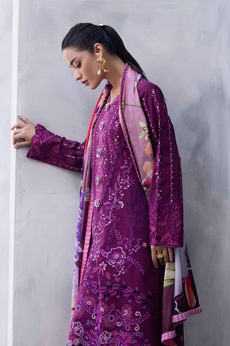 Mushq Manaram Embroidered Lawn Unstitched 3Pc Suit - Eternal Beat