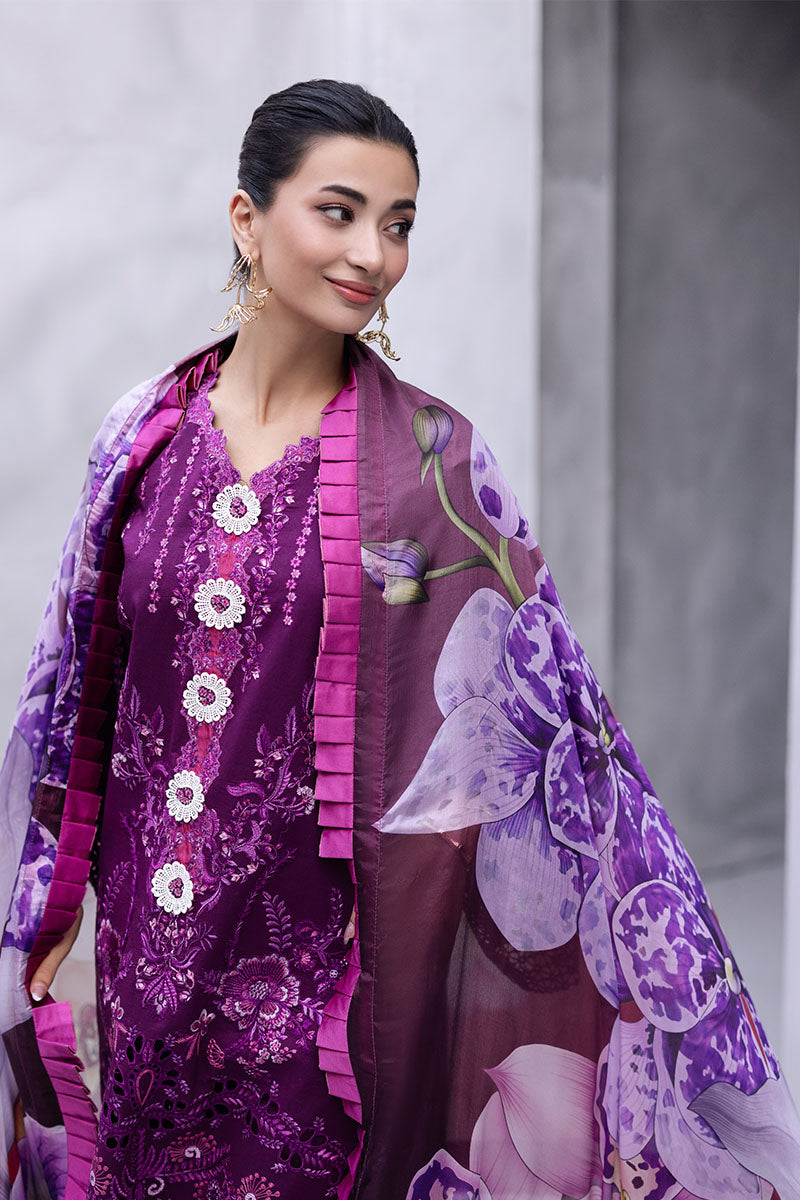 Mushq Manaram Embroidered Lawn Unstitched 3Pc Suit - Eternal Beat