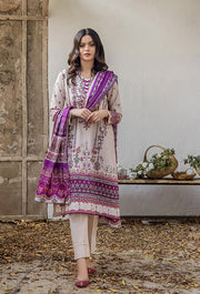 Saira Bano by Humdum Embroidered Lawn Unstitched 3Pc Suit D-01