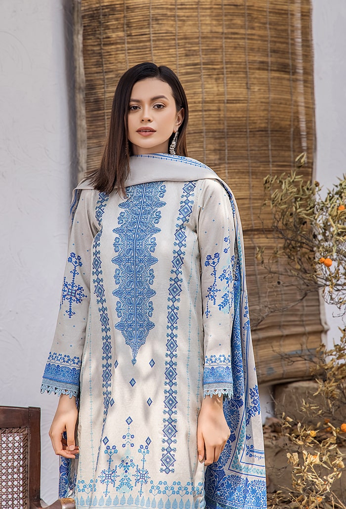 Saira Bano by Humdum Embroidered Lawn Unstitched 3Pc Suit D-10