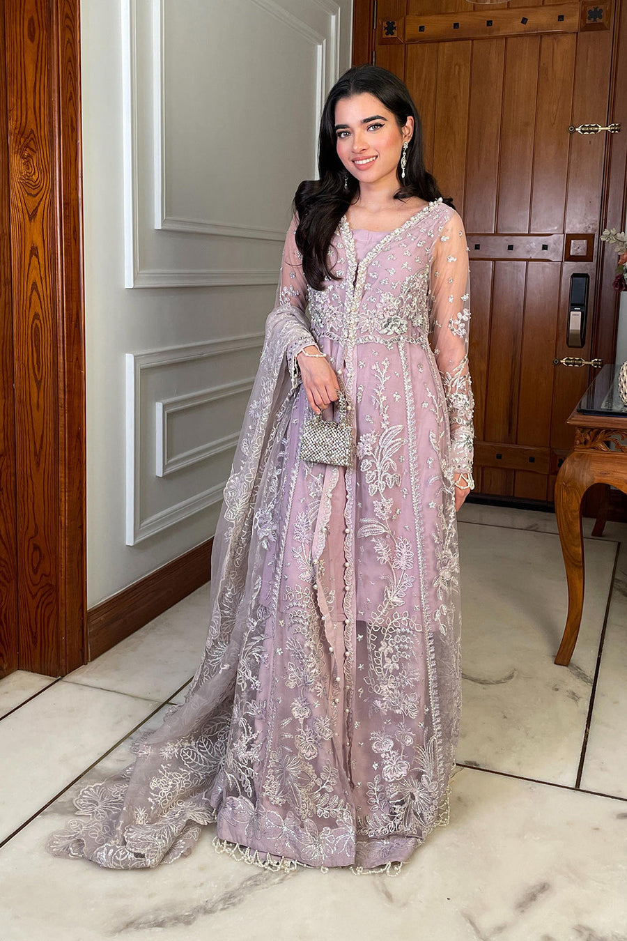 Saad Shaikh Fleurie Vol-02 Luxury Embroidered Net Unstitched 3Pc Suit - Mariska