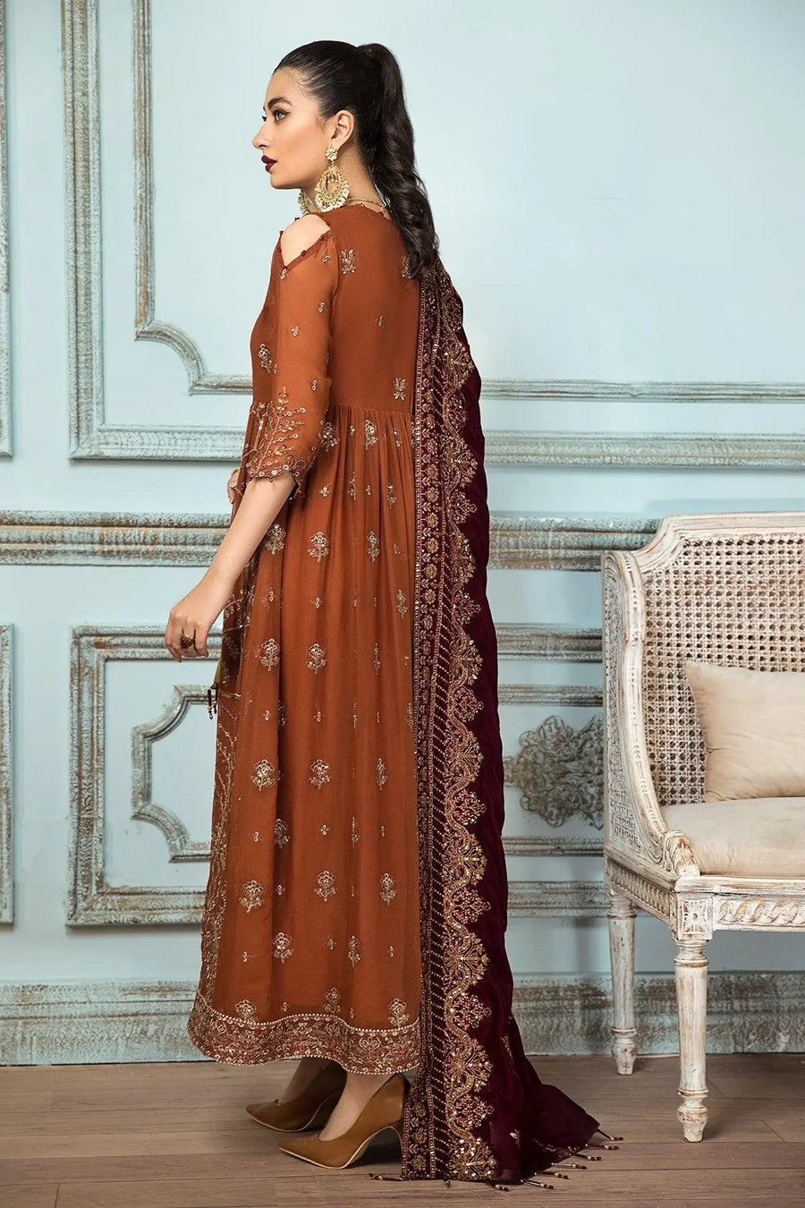 Alizeh Fashion Mah-e-Ru Unstitched Formal 3PC Suit D-03 Sarang