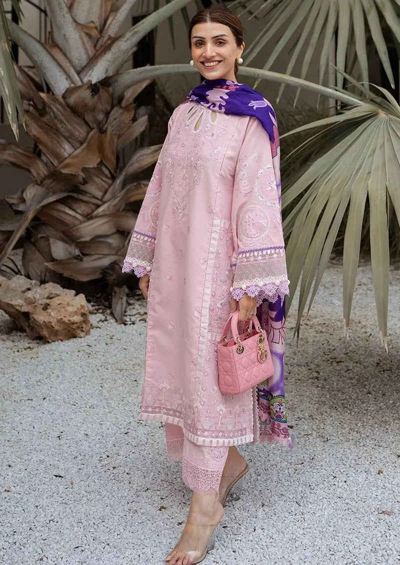 Siraa by Sadaf Fawad Khan Embroidered Lawn Unstitched 3Pc Suit - GINA (A)