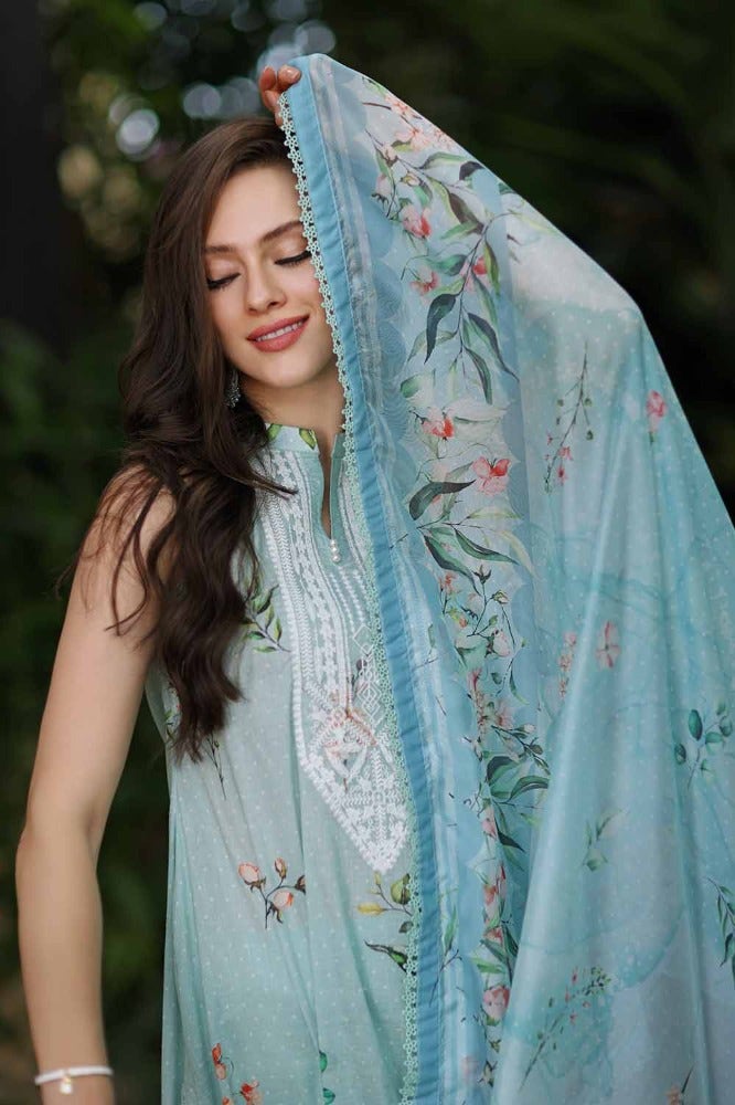 Gul Ahmed Premium Embroidered Lawn Unstitched 3Pc Suit SSM-42009